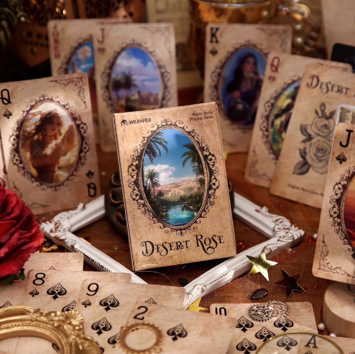 MR. Paper - Retro Desert Rose anime manga speelkaarten | Limited Edition playing cards | Japans design Kaartspel | Playing Cards voor Poker of Drankspel Volwassenen